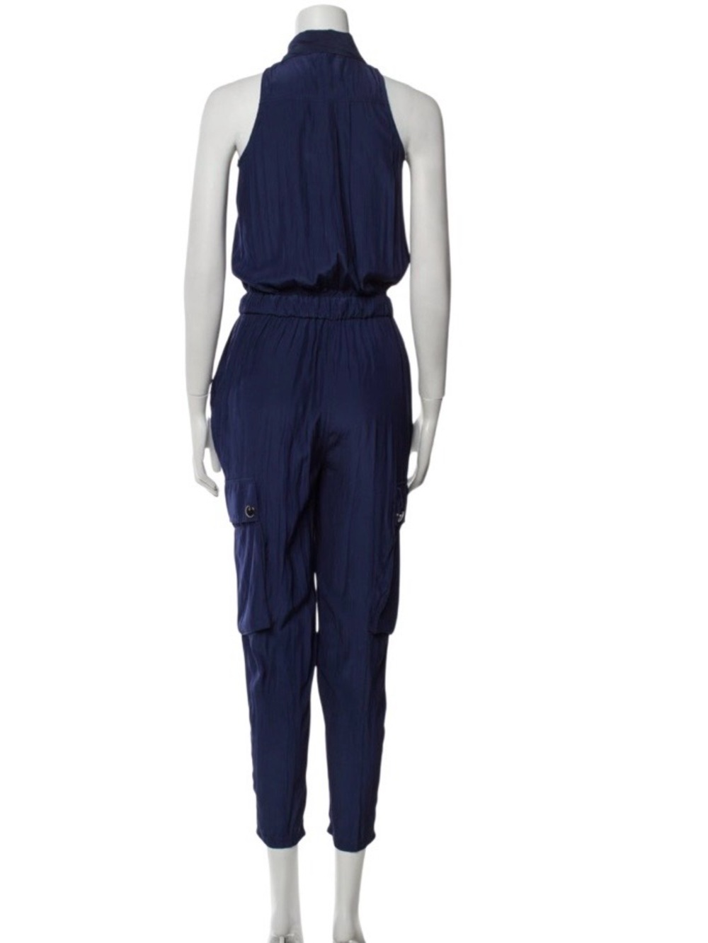 Ramy Brook Callie Button Down Cargo Jumpsuit Navy Sleeveless
Belted Size M - Picture 2 of 13